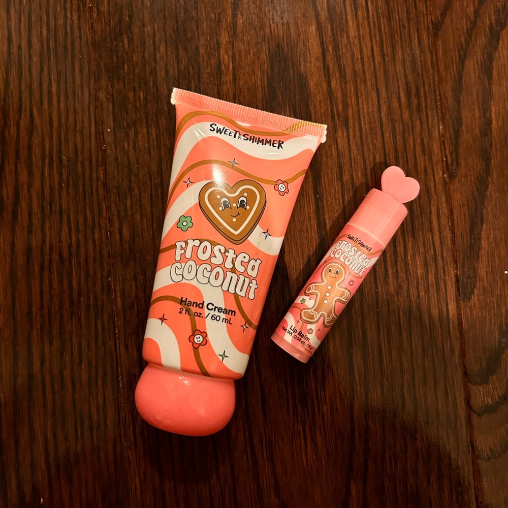 Frosted Coconut Hand Cream and Lip Balm - Coral